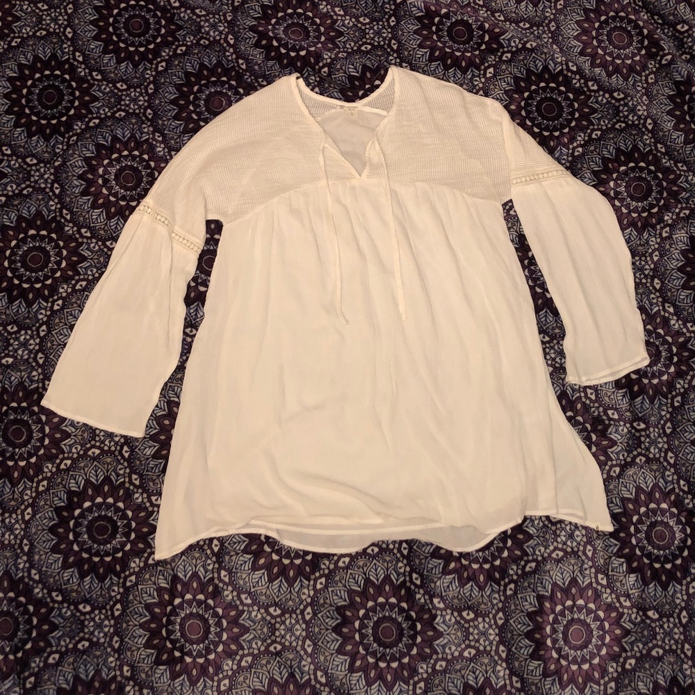 Volcom White Long Bell Sleeve Dress